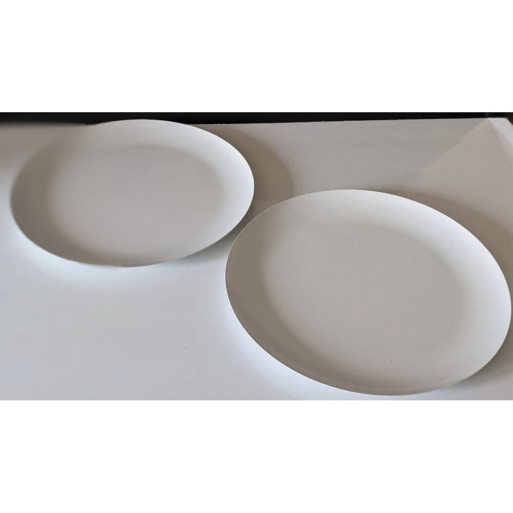 Lot Of 2 Ikea Metal Charger Plates White Centerpiece Display  Decor 12 In. Pads